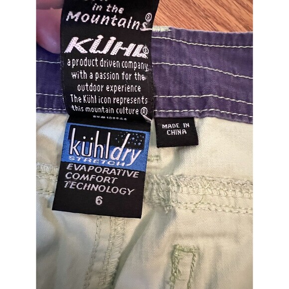 Kuhl Dry Hiking Pants Size 6 Stretch Evaporative Comfort Technology Green - Picture 4 of 6